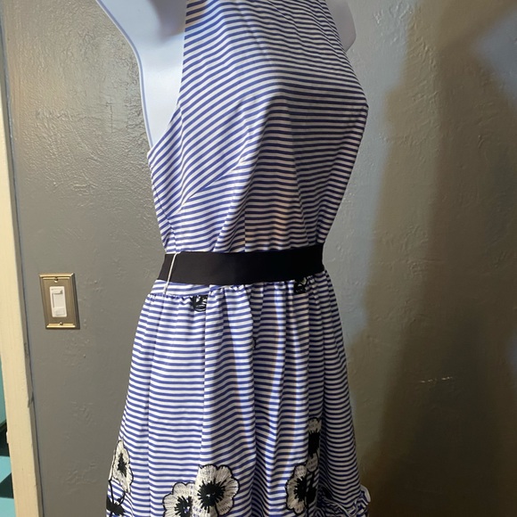 ELIZA J Women's Halter Fit and Flare Dress With Embroidered Flowers - Picture 7 of 16